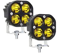 Projecteur de travail LED pour tracteur, 3 pouces, 40W, 3000K jaune, 4000lm, IP67 étanche, compatible avec 4x4 camion SUV bateau tout-terrain