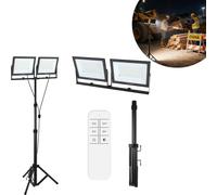 Projecteur de travail LED XMTECH 100 W avec trépied, blanc froid, étanche IP66, projecteur extérieur robuste pour chantier et atelier