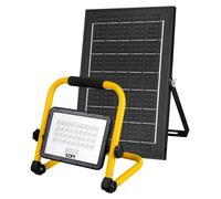 Projecteur de travail solaire + panneau solaire 4000 lm, 6.400 k, lumière froide, ip65