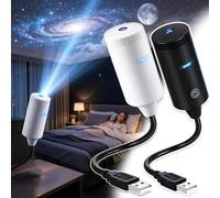 Projecteur d'étoiles HD Plug and Play, projecteur de nuit holographique dynamique 5D, projecteur réglable à 360° avec deux modes, éclairage d'ambiance alimenté par USB pour décoration de plafond de