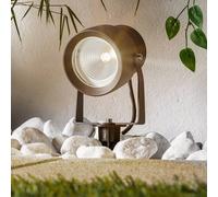 Projecteur d'extérieur LED Irina, lot de 3, piquet, prise, gris Irina Lucande, gris, Aluminium, Moderne