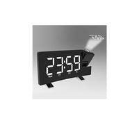 Projecteur écran lcd numérique snooze radio-réveil led mur d'affichage couleur / projection de plafond -blanc
