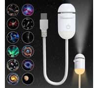 Projecteur Galaxie 2-en-1 Mini Galaxie Dream Star Projector Projecteur Etoiles Plafond Lampe Led Pour Chambre à Coucher Ciel Etoile Voiture Lumière d'ambiance USB (10 Projector Films)