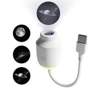 Projecteur Galaxie 2-En-1 Veilleuse - Projecteur d'Étoiles USB avec Luminosité Réglable et Rotation à 360° | Mini Lampe LED de Sky Étoilé pour Plafond de Chambre, Walls et Salons