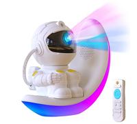 Projecteur galaxie astronaute avec haut-parleur intégré, projecteur d'étoiles à distance pour chambre à coucher et plafond, veilleuse pour enfants, adultes, décoration de fête/chambre, cadeau de Noël