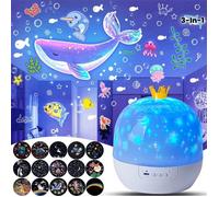 Projecteur Galaxie Magique 360°, 15 Images Exclusives & 3 Modes, Veilleuse Plafond/Mur/Table, Branchement Secteur, Cadeau Noël