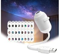 Projecteur galaxie Plug and play hd star projector Veilleuse holographique | projecteur de rêve de galaxie océan HD, 360° Adjustable, veilleuse 2 en 1 alimentée par USB, avec Films Déroulants 3/6/12/24