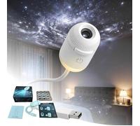 Projecteur galaxie - Veilleuse 2-en-1 - Projecteur ciel étoilé - Alimentation USB - Rotation 360°