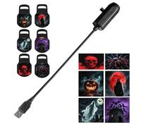 Projecteur Halloween - Projection Rotative 360° LED Déco Halloween,Décor de Lampe LED Nuit pour Mur Patio Chambre Maison Jardin