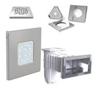 Projecteur IKONE EASY LED : 12 Leds Blanche + enjoliveur carré inox