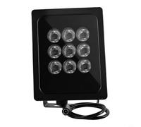 Projecteur infrarouge 850 nm 9 LED IP66 étanche pour vision nocturne | IP66 étanche, grand angle de 90°, marche/arrêt automatique, portée de 20 à 100 m, DC 12 V, pour caméras de sécurité