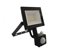 Projecteur LED 20W PIR 4000K 1800lm IP54 noir Ecolight