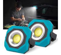 Projecteur LED à 3 modes, recharge USB, support pivotant à 360° et socle magnétique, idéal pour les chantiers, l'éclairage de secours, les réparations et le camping