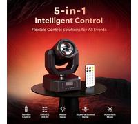 Projecteur LED à tête mobile - Mini projecteur de scène RGBW 30 W - DMX512/RDM 10 canaux - Mode automatique/sonore/maître-esclave - Télécommande - Prise UE, lot de 2