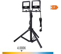 Projecteur Led Avec Trépied 2x30w 2x2370lm 4000k Daylight Noir Série Edm