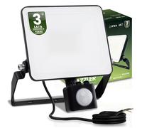 Projecteur LED AZZLER 20W 2400lm 4000K IP44 Halogène Extérieur Lampe avec Détecteur de Mouvement Noir LUMILED
