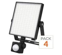 Projecteur LED Connecté WiFi RGBW 20W IP44 avec Détecteur de Mouvement (Lot de 4)