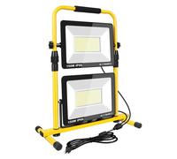 Projecteur LED de construction, 2 x 150 W, 30 000 lm, 6500 K, indice de protection IP66, blanc, portable