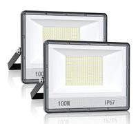 Projecteur LED Extérieur, 100W Puissant Spot LED Extérieur, 2 PACK | 10000 Lumen 6500K Blanc Froid, IP67 Étanche Projecteur Exterieur LED pour Jardin Garage Patio Cour Atelie