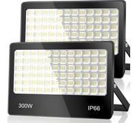Projecteur LED Extérieur, 300W 30000LM 6500K Spot LED Extérieur, 2 PACK | IP66 Étanche Lampe LED Exterieur pour Jardin, Patio, Garage, Entrée