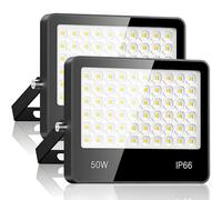 Projecteur LED Extérieur 50W 2 PACK - 5000LM 6500K Blanc Froid Spot LED Extérieur avec 60 LEDs Lampe, IP66 Étanche Eclairage Exterieur pour Stade, Terrasse, Rue, Garage