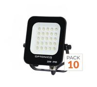 Projecteur LED extérieur SMD 20W, indice de protection IP65, couleur noire - Pack de 10 - Lumière chaude 2300K - 3500K