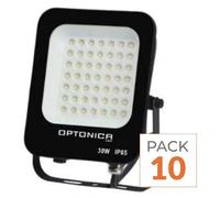 Projecteur LED extérieur SMD 30W, indice de protection IP65, couleur noire - Pack de 10 - Lumière chaude 2300K - 3500K