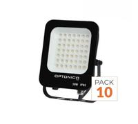 Projecteur LED Extérieur SMD 30W IP65 Noir - Pack de 10 - Blanc Froid 6000K - 8000K
