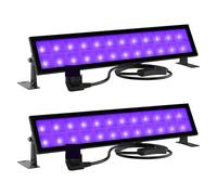Projecteur LED Intelligent Avec Télécommande, 48W, Rvb, UV, Étanche, Éclairage Mural Extérieur, For Fête, Noël, De Scène, Décor Garage de jardin(2pcs UV)