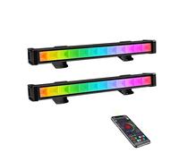 Projecteur LED Intelligent Avec Télécommande, 48W, Rvb, UV, Étanche, Éclairage Mural Extérieur, For Fête, Noël, De Scène, Décor Garage de jardin(2pcs BT RGB-WW-CW)