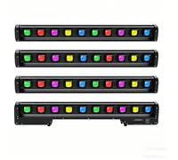 Projecteur LED mobile à 10 faisceaux - Coffret de 4 unités - Compatible DMX512 - Contrôle musical - 120 W - Prise européenne
