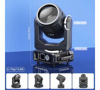 Projecteur LED mobile à faisceau - 200 W - Effet arc-en-ciel RGB - Contrôle DMX - Prise européenne - Noir