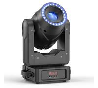 Projecteur LED mobile de 120W - Effet scénique DMX - RGBW - 7 gobos, 7 couleurs - 3 prismes - Projecteur à focus - Anneau halo - Prise EU