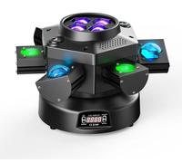 Projecteur LED mobile pour DJ - 6 bras - 150 W - LED RGBW 4-en-1 - DMX512 - Prise européenne - Éclairage pour scène et DJ