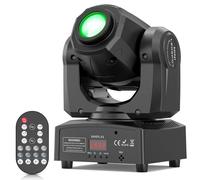 Projecteur LED mobile pour scène - Mini projecteur à gobos de 120W - DMX512, 9/11 canaux - Avec télécommande - Effets de lumière et faisceaux pour DJ et mariages - Prise européenne