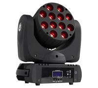 Projecteur LED mobile - Projecteur à faisceau 12 x 12 W RGBW - Projecteur d'ambiance pour scène - DMX512 - 100–240 V - Idéal pour DJ et spectacles sur scène