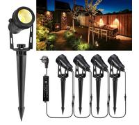 Projecteur LED orientable, 15 mètres, lot de 4, 12V, 3W, 1200 lumens, IP65, lumière blanche chaude