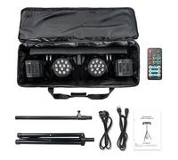 Projecteur LED PAR RGBW de 60W pour scène - Projecteur DMX avec sac de transport - Angle de diffusion de 25° - 3/6/15 canaux - DMX512 - Effet faisceau laser - Noir