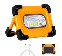 Projecteur LED rechargeable Lampe de travail Projecteur LED portable avec panneau solaire 4 modes Lampe