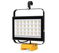 Projecteur LED Rechargeable pour Dewalt 18V/20V Batterie,100W 6500LM Projecteur LED Chantier Portable, Lampe LED avec Charge Type C & USB pour Camping, Chantier, Garage, Atelier(Sans Batterie)