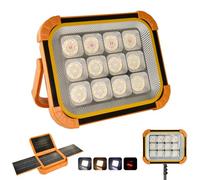 Projecteur Led Rechargeable Solaire Projecteur Led Batterie 24000 mAh avec Luminosité Réglable, Lampe de Chantier pour Camping, Chantiers de Construction, éclairage de secours
