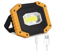 Projecteur LED Rechargeable T-SUN 30W 2000LM Projecteur LED Chantier Portable 5200mAh Lampe Chantier Batterie Lumière de Travail avec 3 Modes & USB pour Camping, Chantier, Garage, Atelier(1 pack)