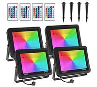 Projecteur LED RGB Exterieur 100W, T-SUNUS Projecteur LED Couleur avec Télécommande, 16 Couleurs 4 Modes, Etanche IP66 Spot Extérieur de Jardin Pour Arbre Soirée Bar Fête Halloween