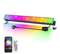 Projecteur LED RGB Exterieur 30W, Projecteurs Led Couleur avec Télécommande 2.4G et Bluetooth APP Projecteur Rgbw Ip66 Étanche Spot Led Couleur Barre LeD RGB Dimmable pour Jardin Arbre Festival Bar