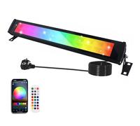 Projecteur LED RGB Exterieur 50W, Projecteurs Led Couleur avec Télécommande 2.4G et Bluetooth APP Projecteur Rgbw Ip66 Étanche Spot Led Couleur Barre LeD RGB Dimmable pour Jardin Arbre Festival Bar
