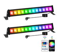 Projecteur LED RGB Exterieur, T-SUNUS 50W Barre RGB Projecteur LED Couleur WIFI avec APP Bluetooth et Télécommande, Étanche IP65 Pour Fête Bar Jardin Halloween 2 Pièces
