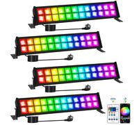 Projecteur LED RGB Exterieur, T-SUNUS 72W Projecteur Couleur WIFI avec APP Bluetooth et Télécommande, Barre LED RGB, Étanche IP66 pour Fête Jardin Noël Halloween 4 Pièces