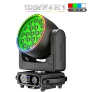 Projecteur LED RGBW motorisé - Projecteur de scène DMX - 1 unité - 19 x 25 W - Type faisceau/lavage - Angle de diffusion de 11,4 à 68,4° - Éclairage professionnel pour DJ et scène