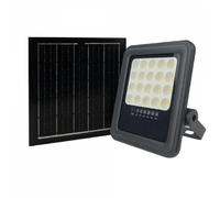 Projecteur LED solaire 50W 4000K, télécommande, IP65 Ecolight