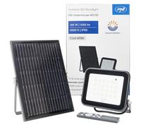 Projecteur LED solaire de 100 W, batterie de 10000 mAh, télécommande, indice de protection IP65, couleur noire